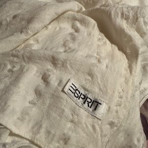 Vintage ESPRIT White/Ivory Scarf Shawl Gauzy, Puckered, Lightweight.